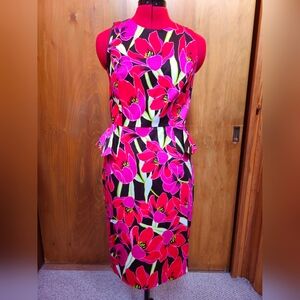 kate spade Bold Floral Midi Dress - Pink and Black